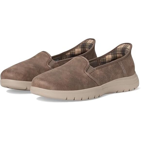 NWT SKECHERS Women's Hands Free Slip-ins Gore Loafer, Dark Taupe, 9.5 - Picture 1 of 7